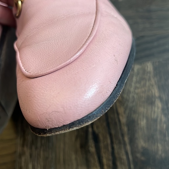 These are AUTHENTIC USED GUCCI Rose Pink Jordan leather loafers size 36.5 - Picture 7 of 16